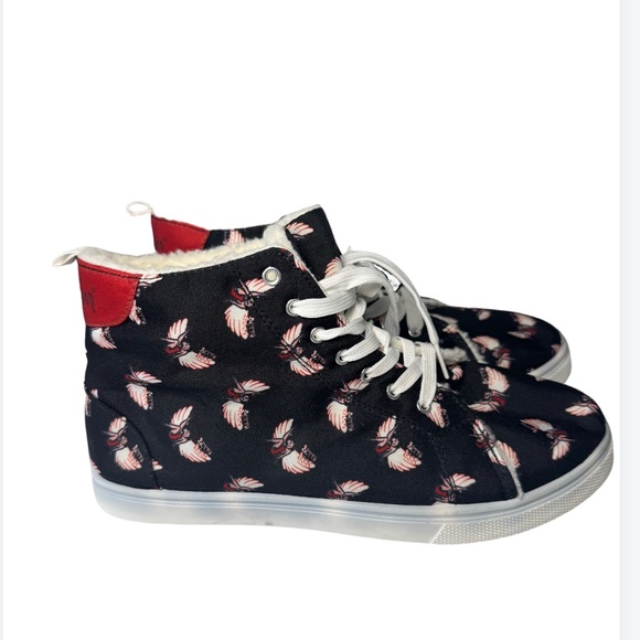 Betty Boop Black and Red High-Top Sneakers - Picture 1 of 5